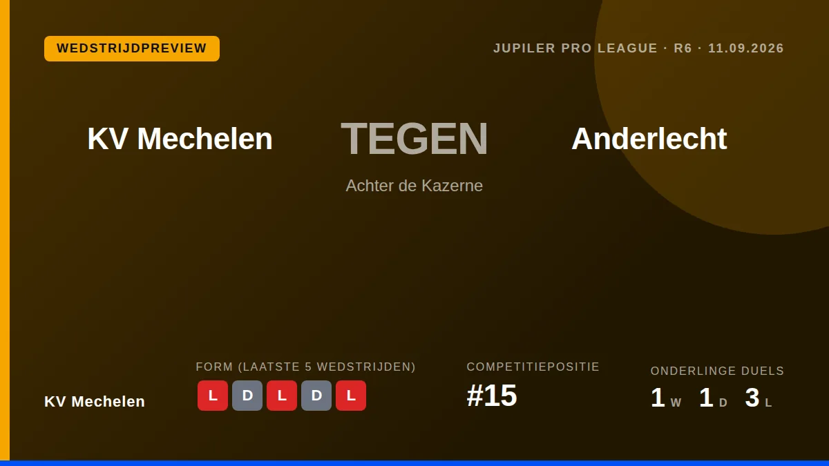 KV Mechelen ontvangt zaterdagavond RSC Anderlecht in een poging de negatieve reeks te doorbreken, na de 0-4...
