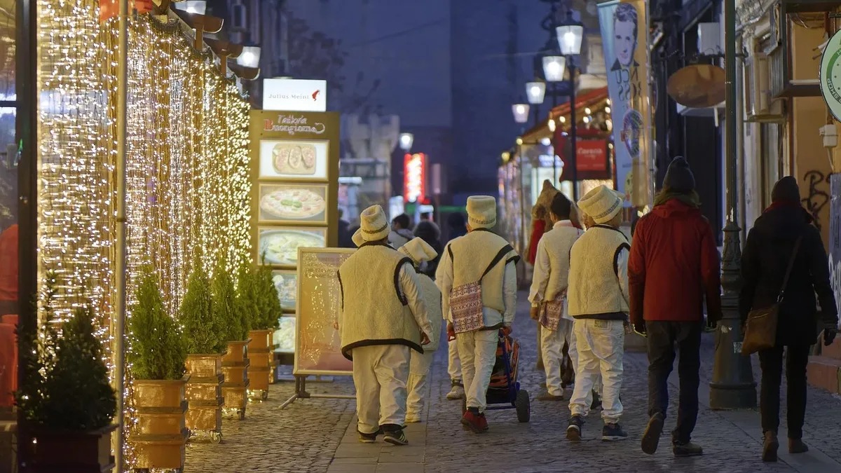 Career: Trick-or-treaters, people, celebrate, winter, christmas, the street.