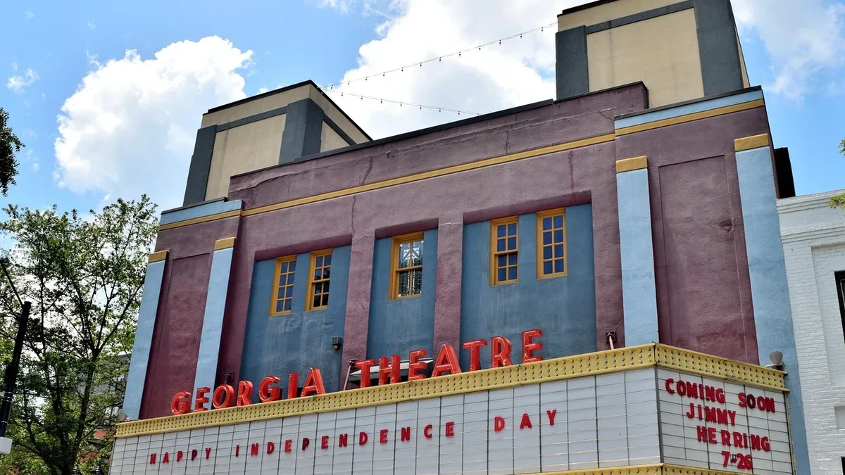 Business: Famous, georgia theatre, athens, georgia, landmark, popular.