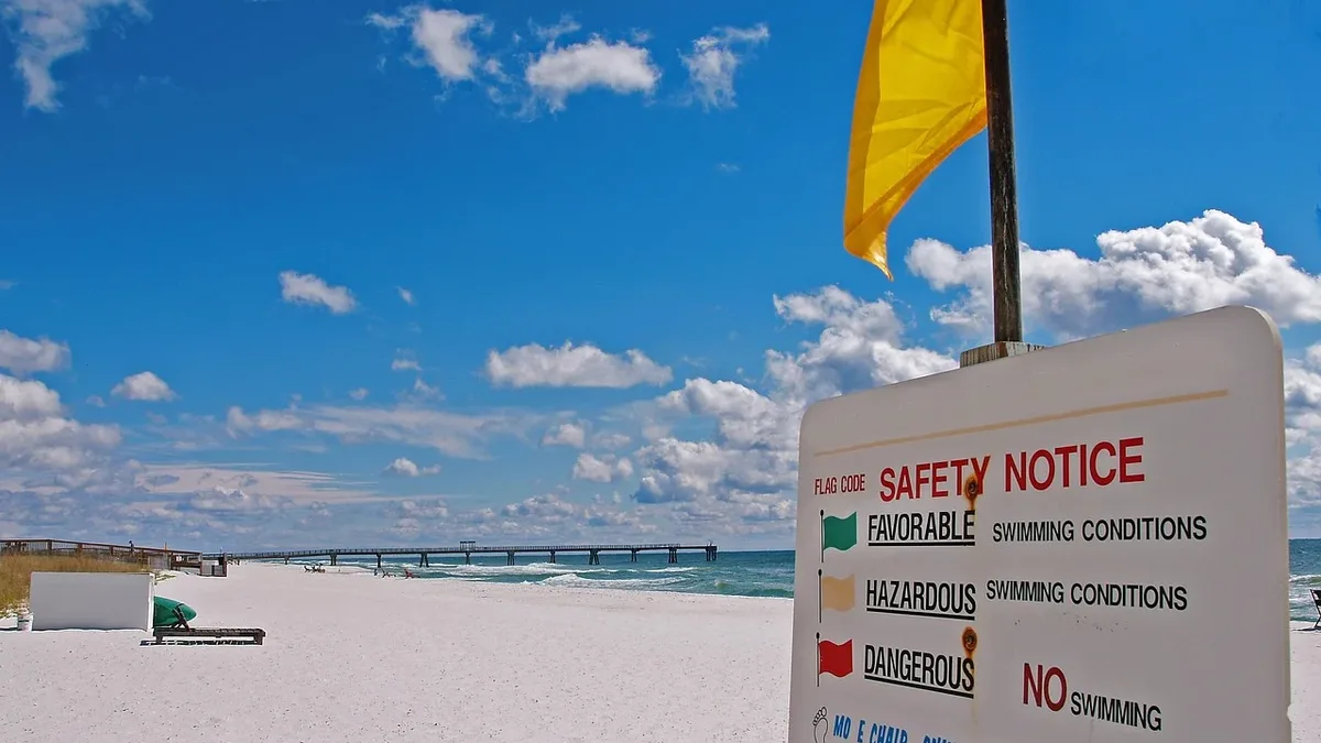 A red tide bloom off Galveston County, Texas, poses a moderate to high risk of respiratory irritation for beachgoers...