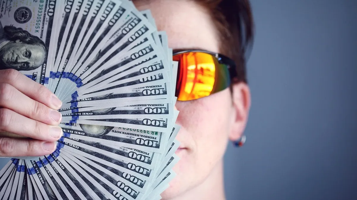Running: Dollers, money, banknotes, financial planning, finance, banking.