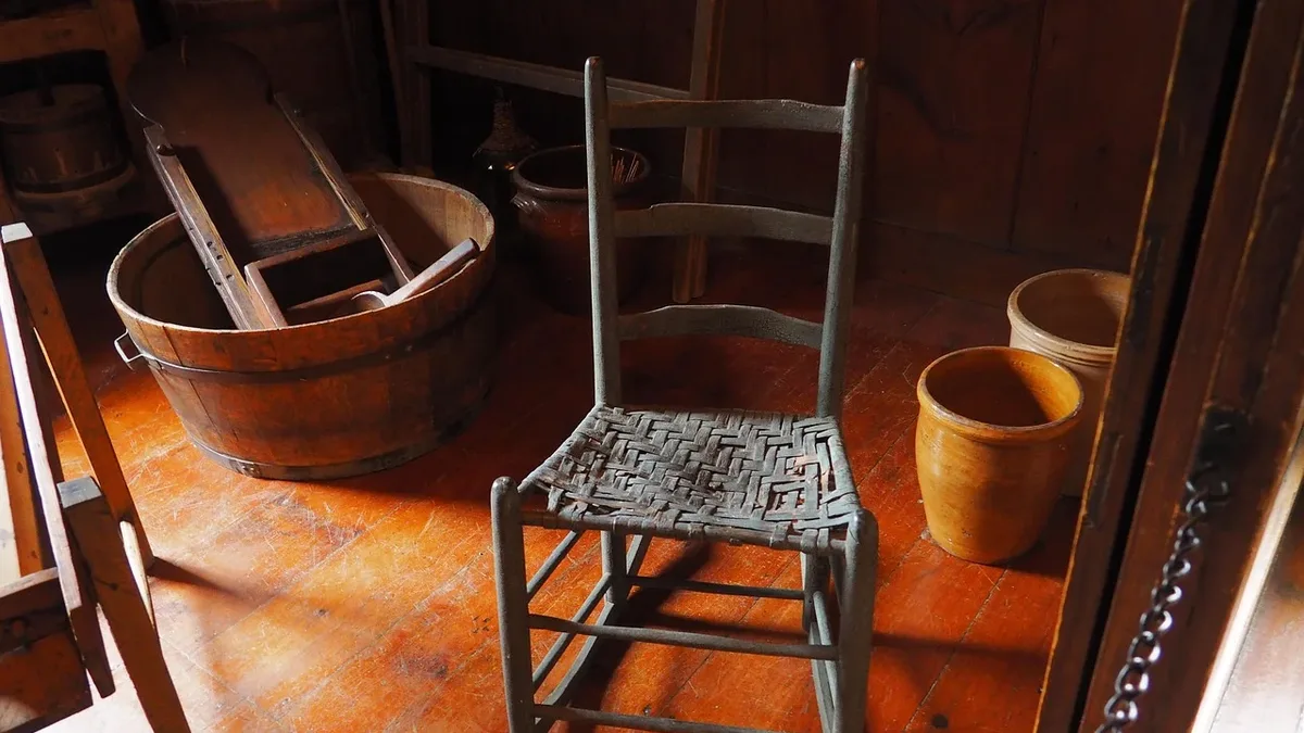A Fine Woodworking article explains the process of reviving an old chair by replacing its seat with prewoven cane...