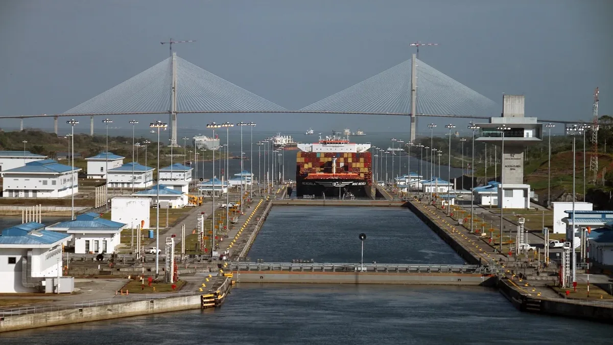 Record Panama Canal auction fees and Amazon route surcharges show rising transit costs from drought and conflict, as port...