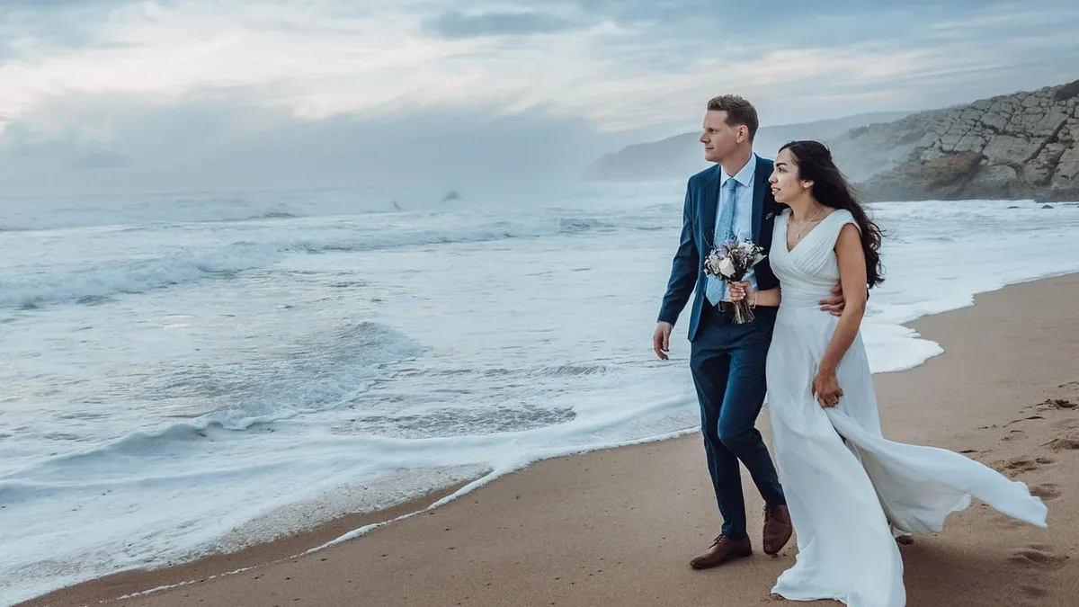 A couple held a beach chic wedding at Casa de Campo's Minitas Beach Club in the Dominican Republic, featuring a...