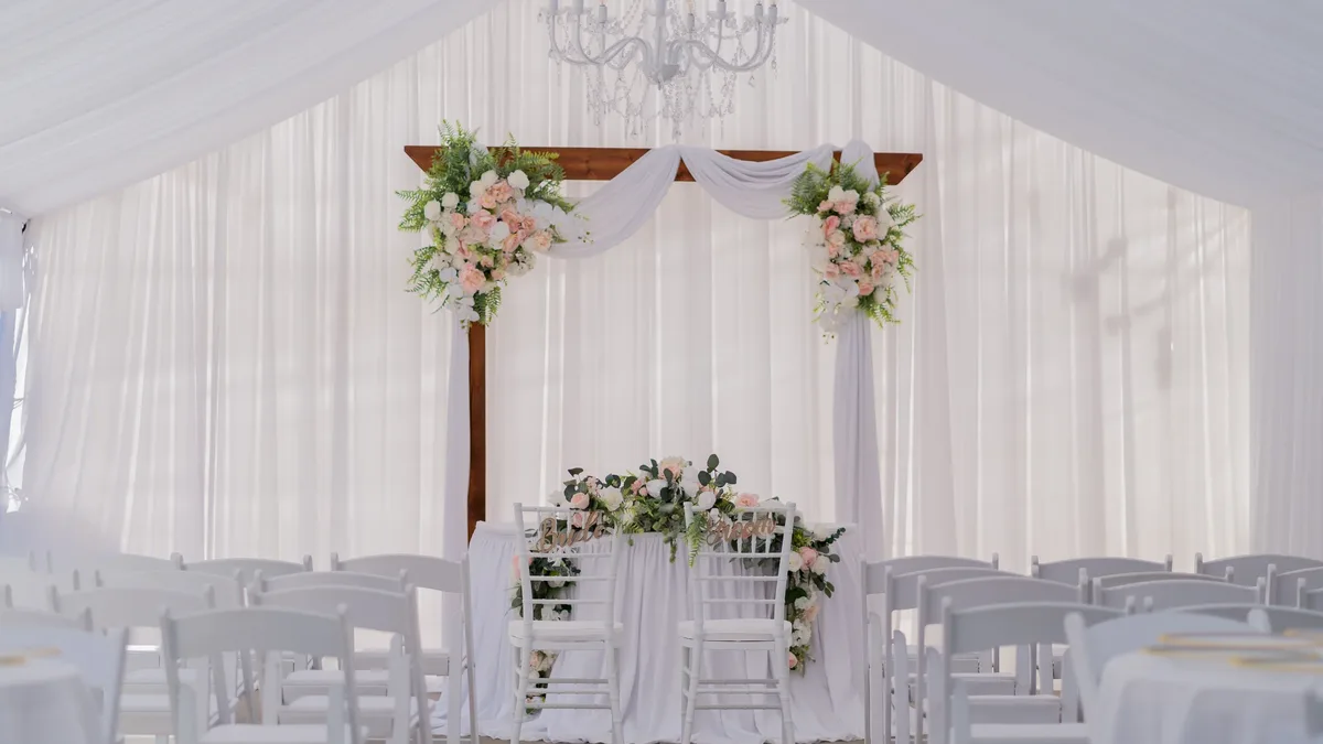 A real wedding on Kiawah Island illustrates the planning timeline, from selecting a sailcloth tent and dual-look gown to...