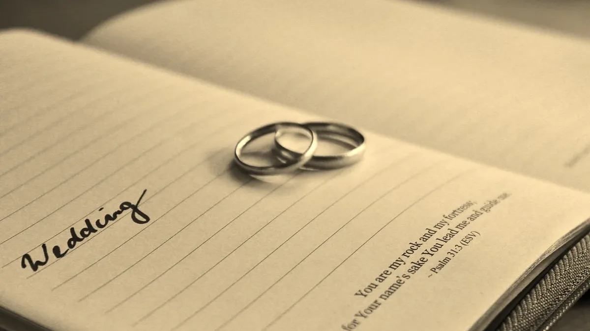 A guide from One Fab Day offers 17 tips for couples writing personal wedding vows, covering timing, structure, and delivery