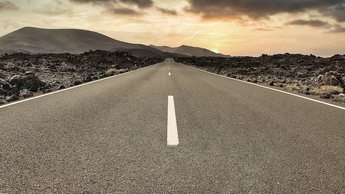 Restoration: Away, nature, road, landscape, volcanic landscape, asphalt.