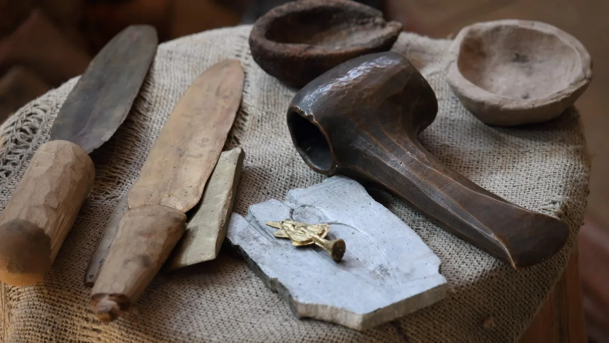 Thirteen impressions of wooden Neanderthal tools, including long spears and a club, were identified in travertine at the...