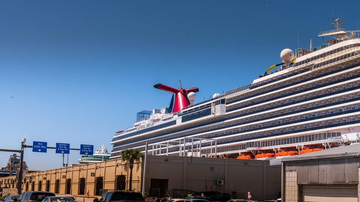 Carnival Cruise Line warns guests of a terminal change and road closures at Port of Galveston for Carnival Dream's...