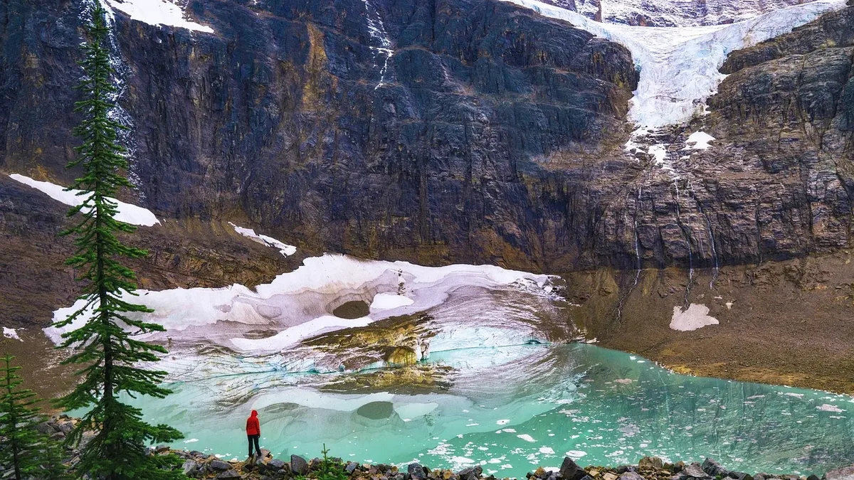 Regions Economies: Glacier, melting, global warming, spring, snow, ice.