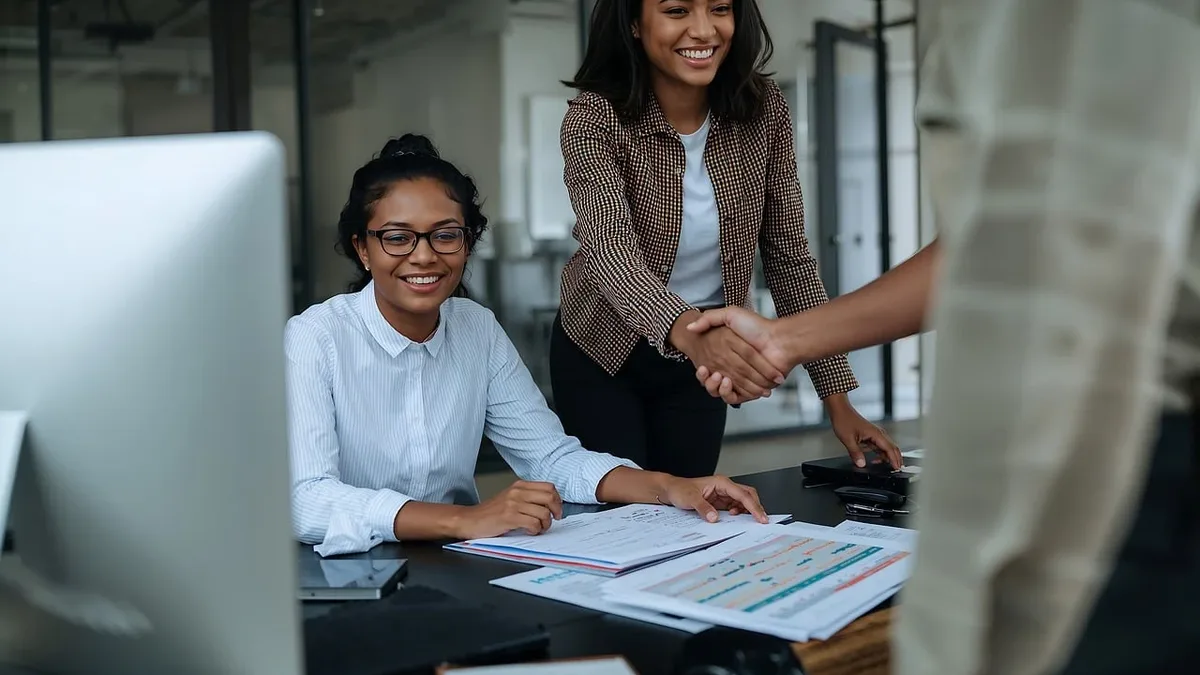 Running It: Business, office, collaboration, teamwork, meeting, handshake.